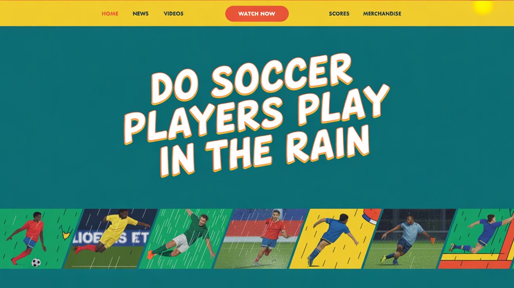 soccer players endure rain