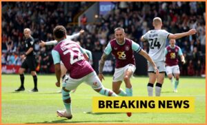 Josh Brownhill football action photo wearing Burnley kit 2024