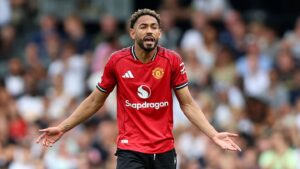 Matheus Cunha Manchester United football player in action during Premier League 2025