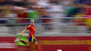 Yeremay Hernandez playing football in team kit during match