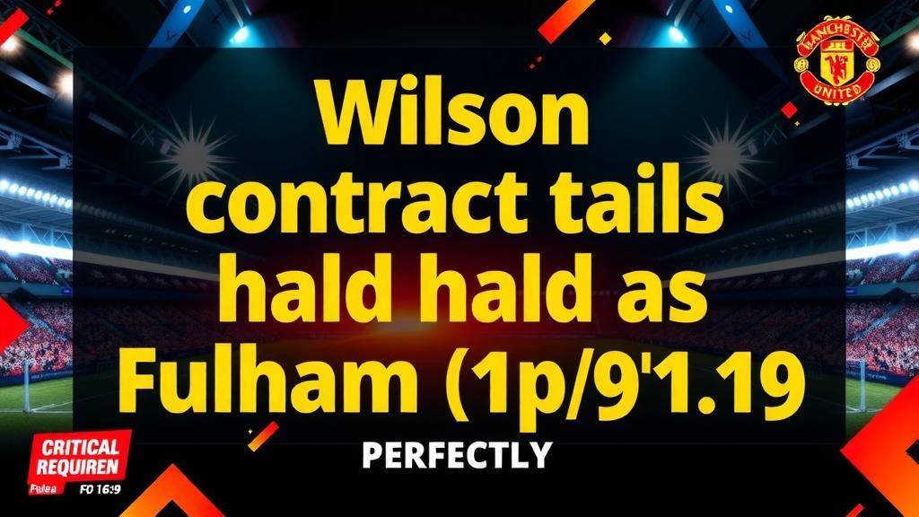 Featured image for: Wilson contract talks on hold as Fulham reject Everton bid